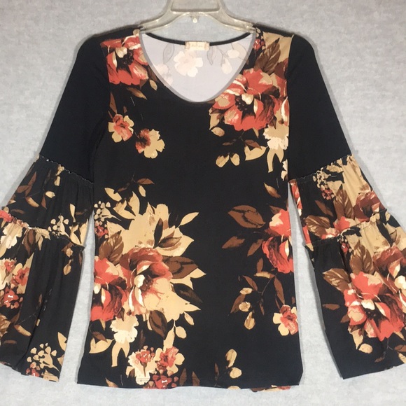 ALTER’D STATE Boho Bohemian Festival Floral Statement Piece Ruffle Bell Sleeves - Picture 1 of 16